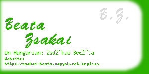 beata zsakai business card